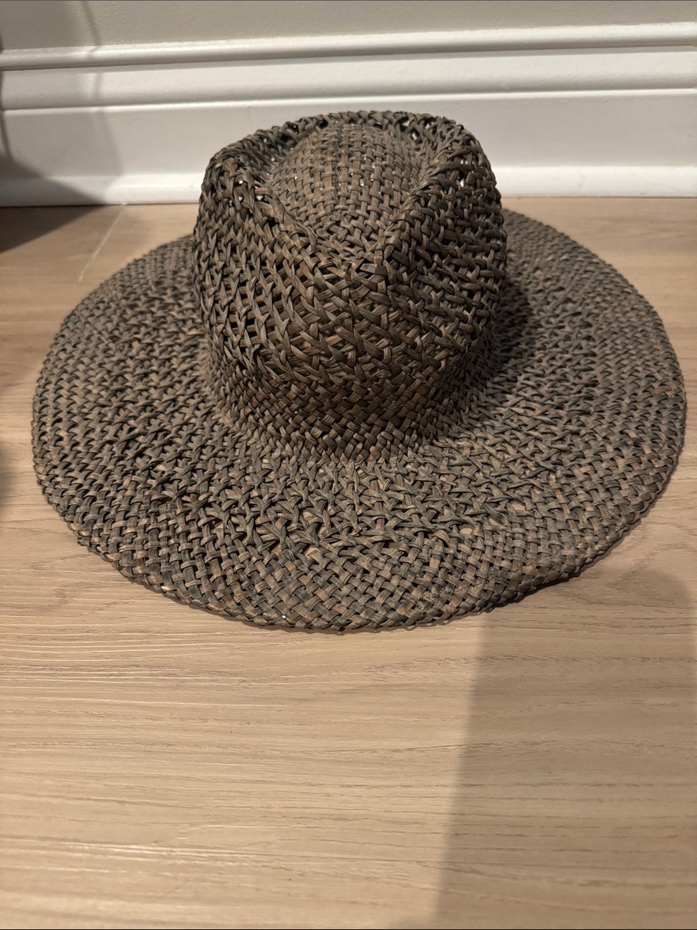 Brixton Open-Weave Straw Hat in Natural Brown